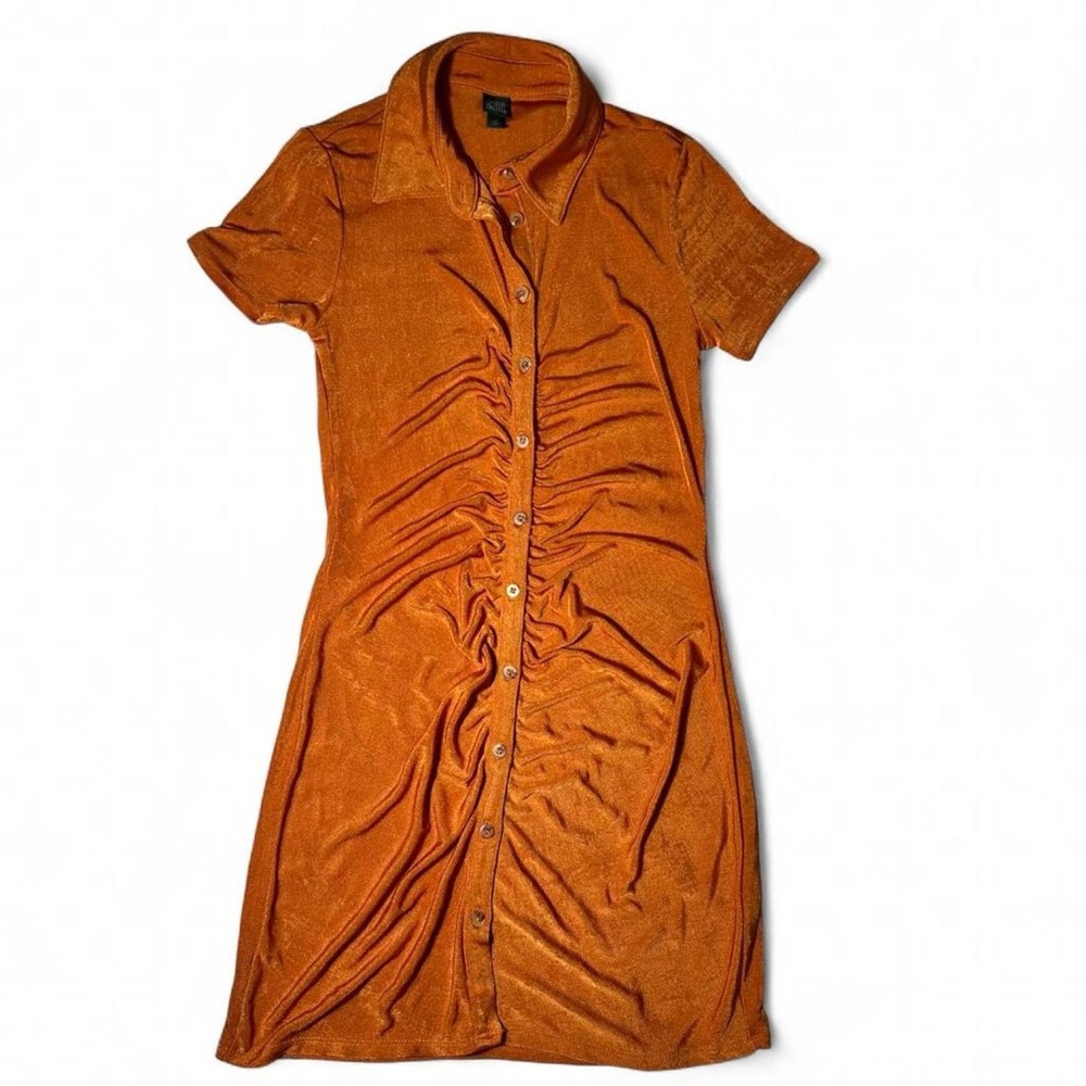 Wild Fable Rust Button-Up Midi Dress